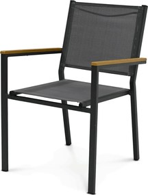 Kerti szék, fém, hálós ülőfelület, szürke, AZC-L1303 GREY