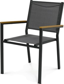 Zahradní židle, kov, síťovina, šedá, AZC-L1303 GREY