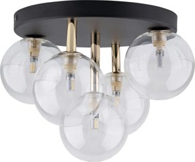 TK LIGHTING 758 NILOS Loft Mennyezeti Lámpa Fekete, Átlátszó, Arany G9 IP20