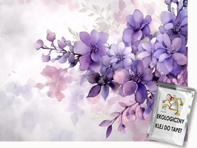 Fotótapéta Flizelina Akvarell Kert Festett Lila Virágok 350x250 ragasztó