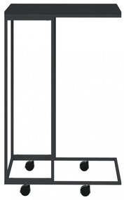 fekete szerelt fa kisasztal kerekekkel 40 x 30 x 63,5 cm