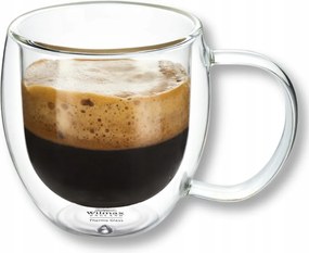 Duplafalú bögre kávéhoz és teához 200 ml Wilmax thermo üveg