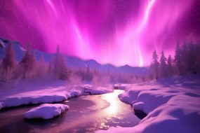 Poszter 60x40cm Aurora az ég felett