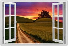 Poszterek 120x80 Naplemente Hegyek Fa