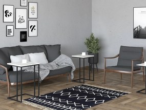 Dohányzóasztal szett (3 db.) Vudema (fekete + kristály). Akció -23%. 1094343
