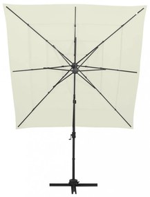 4 szintes homokszínű napernyő alumíniumrúddal 250 x 250 cm