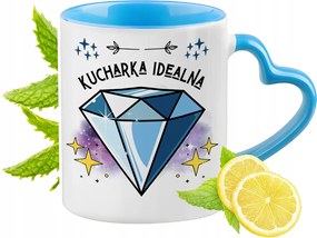 Szakácsnőnek Kék Bögre Szív Alakú Füllel Ajándék