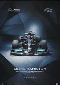 Művészeti nyomat MERCEDES-AMG PETRONAS F1 TEAM - LEWIS HAMILTON - 2021, Automobilist