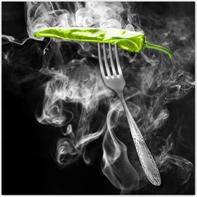 Poszterek 30x30 Zöld paprika a füstben