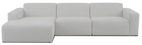 Fehér buklé sarokkanapé (bal oldali) Roxy – Scandic
