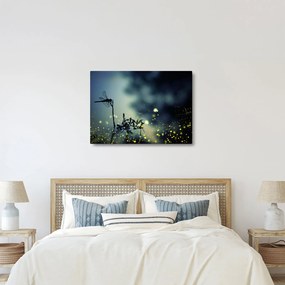 Kép - szitakötő a csillogó éjszakában (70x50 cm)