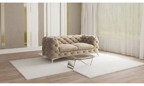 Szürkésbézs bársony kanapé 185 cm Chelsea – Ropez