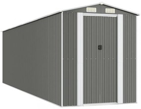 világosszürke horganyzott acél kerti fészer 192 x 689 x 223 cm