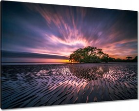 Vászonkép 100x70 Gyönyörű lila tájkép