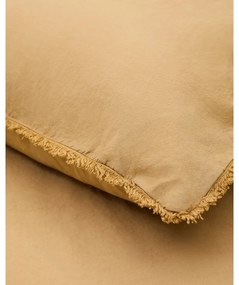 Mustársárga kétszemélyes hosszabbított pamut-perkál ágyneműhuzat 240x220 cm Sifinia – Kave Home