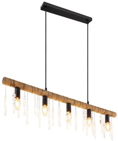 Globo 15532-5H - KIRA kábeles csillár 5xE14/40W/230V fekete/barna