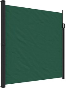 vidaXL sötétzöld behúzható oldalsó napellenző 200 x 600 cm