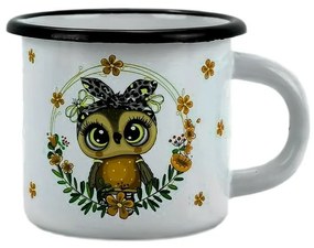 Belis Smaltált bögre Bagoly koszorú, 7 cm, 0,25 l