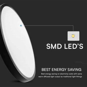 LED fürdőszobai mennyezeti lámpa LED/18W/230V IP44 3000K Ø25 cm fekete