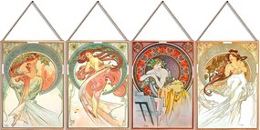 Alfons Mucha - Művészetek - (Garnitúra) üvegkép, falikép