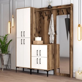 Előszobafal Berlin ABC - Walnut, White
