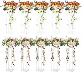 Esküvői terem állvány fehér esküvő virágágyás virág 10 db 60 cm