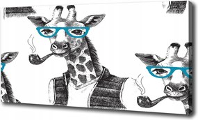 Vászonkép Zsiráf szemüvegben 120x60 cm