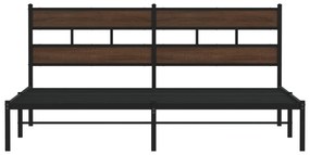 barna tölgy színű fejtámlás ágykeret matrac nélkül 183 x 213 cm