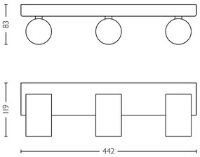 Philips - Fürdőszobai spotlámpa IDRIS 3xGU10/5W/230V IP44 fekete/arany