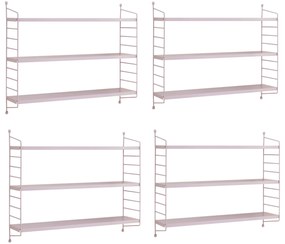 Fali polc Strängnäs állítható polcokkal 4-es szett lila [en.casa]