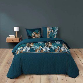 Kék kétszemélyes hosszabbított pamut ágyneműhuzat 240x220 cm Alianor – douceur d'intérieur