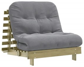 tömör impregnált fenyőfa futon kanapéágy matraccal 80x206x11 cm