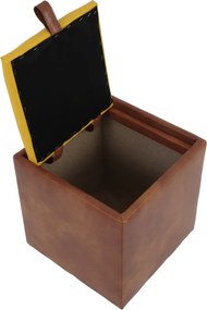 Box puff - műbőr, konyak/sárga - 8070/22168 R