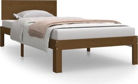 vidaXL mézbarna tömör fenyőfa ágykeret 90 x 200 cm
