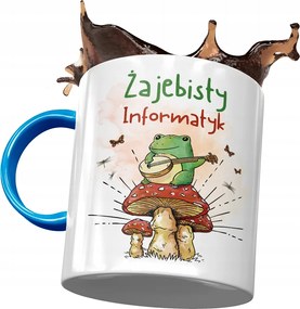 Kék Bögre Informatikusoknak Békás Ajándék Nyomtatott Fotóval