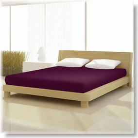 Pamut-elastan classic padlizsánlila színű gumis lepedő 120cm x 200-220 cm-es 15 cm magas matracra