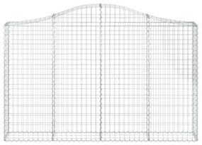 6 db íves horganyzott vas gabion kosár 200x30x120/140 cm
