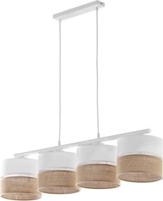 TK LIGHTING 6576 LINOBIANCO Többágú Függesztett Lámpa Fehér, Barna E27 IP20