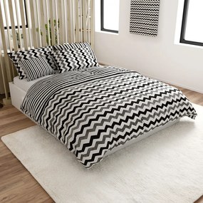 Renforcé pamut ágyneműhuzat CSÍK fekete-fehér Ágyneműhuzat mérete: 70 x 90 cm | 140 x 200 cm