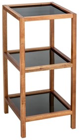 Fekete-natúr színű üveg fürdőszobai polcos állvány 36x79 cm Fondi – Wenko