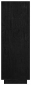 fekete tömör fenyőfa könyvszekrény/térelválasztó 80x35x103 cm