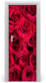 Poszter tapéta ajtóra vörös rózsák 75x205 cm