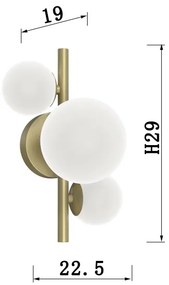 ONLI - Fali lámpa PALOMA 3xG9/10W/230V arany