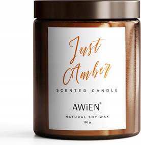 Aromás Szójagyertya Üvegben Pamut Kanóc Borostyán illattal 180ml