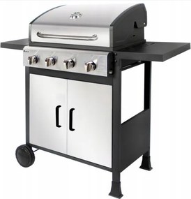 Gázgrill 4 égős, szimpla teljesítmény 2,7 kW, öntöttvas grillrács