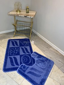 Kék kettő részből álló fürdőszobai szőnyeg szett 50x80 cm