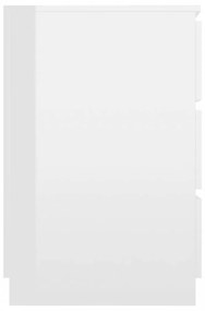 Magasfényű fehér forgácslap íróasztal 140 x 50 x 77 cm