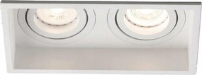 Faro Hyde Sq fehér, állítható, süllyesztett mennyezeti lámpa, 2x GU10, négyzet alakú