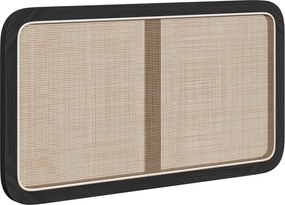 vidaXL Fejtámla fejtámlával Fekete 100 x 55 x 3 cm Rattan