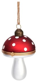 Üveg kézzel készített karácsonyfadísz 9 cm Mushroom – Sass &amp; Belle